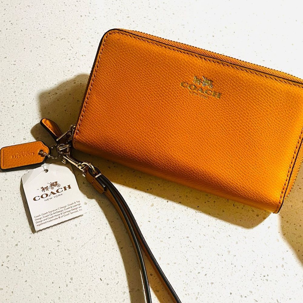 NWT Coach Leather Double Zip Phone Wallet/Wristlet F53141